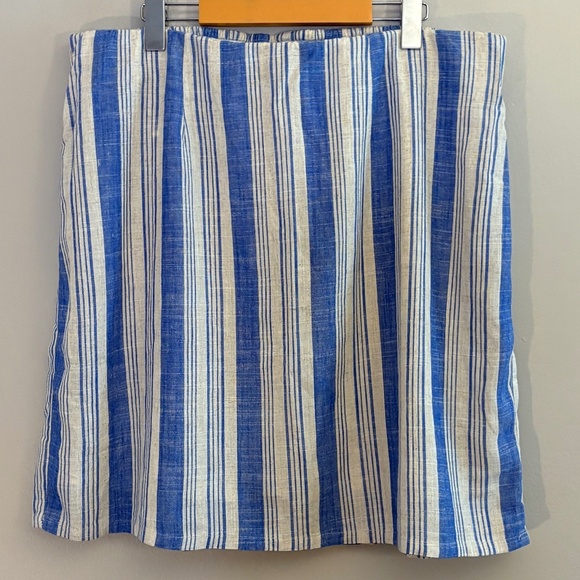 3/$10⚡️Torrid Blue & White Striped Knee Length Skirt with Elastic Waist - Picture 2 of 14